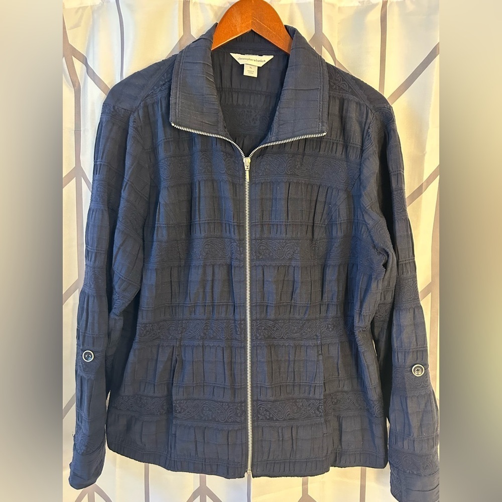 Christopher & Banks Navy Textured light Jacket